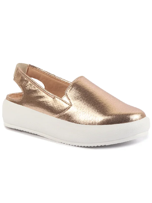Women's casual shoes with shock - absorbing soles for a smooth stride Women Golden Height Enhancer Elastic Closure Back Strap Platform Heel Slip On Shoes|Stylish|Chunky|Weekend|Classic Sneaker Shoes Women's casual shoes with shock - absorbing soles for a smooth stride Women Golden Height Enhancer Elastic Closure Back Strap Platform Heel Slip On Shoes|Stylish|Chunky|Weekend|Classic Sneaker Shoes