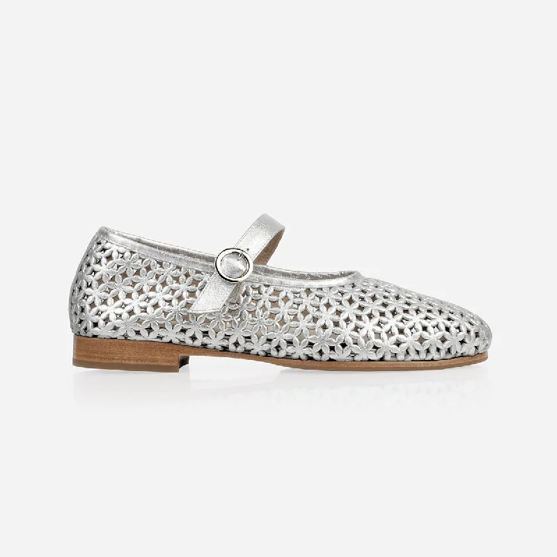 Women's Memory Foam Insole Loafers in Pink for Added Comfort The Modern-Day Mary Jane Perforated Silver Women's Memory Foam Insole Loafers in Pink for Added Comfort The Modern-Day Mary Jane Perforated Silver