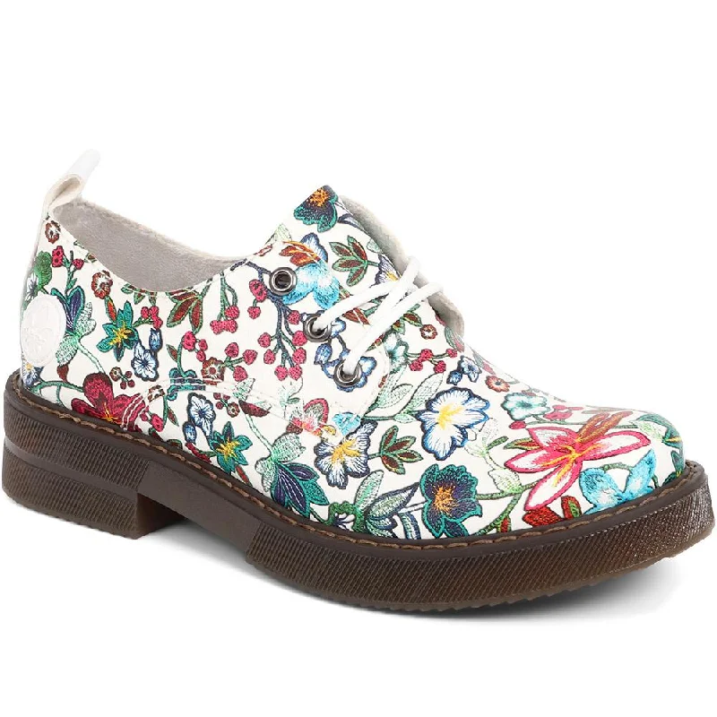 Women's casual shoes with glitter accents for a touch of glamour Floral Lace Up Brogues - RKR37511 / 323 715 Women's casual shoes with glitter accents for a touch of glamour Floral Lace Up Brogues - RKR37511 / 323 715