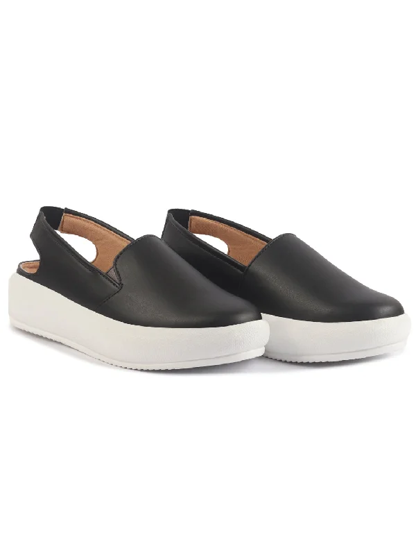 Women's casual shoes in black for a timeless color Women Black Height Enhancer Elastic Closure Back Strap Platform Heel Slip On Shoes|Stylish|Chunky|Weekend|Classic Sneaker Shoes Women's casual shoes in black for a timeless color Women Black Height Enhancer Elastic Closure Back Strap Platform Heel Slip On Shoes|Stylish|Chunky|Weekend|Classic Sneaker Shoes