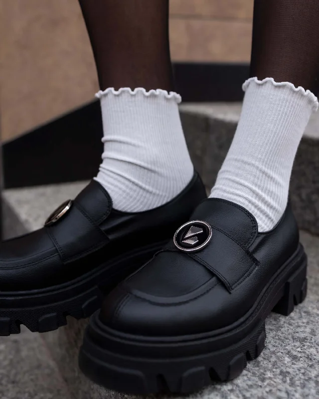 Women's casual shoes for picnics in the park Blocky Loafers made of grape-based vegan leather Women's casual shoes for picnics in the park Blocky Loafers made of grape-based vegan leather