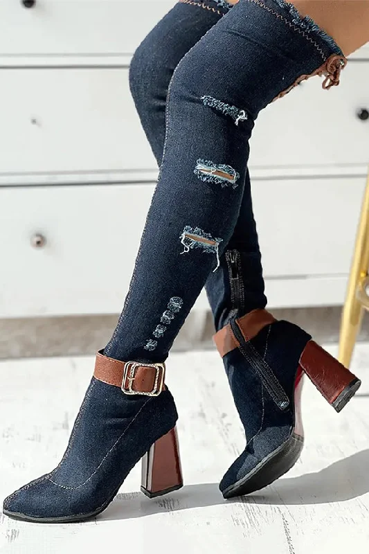 women's boots with embroiderySolid Color Boyish Cutout Boots