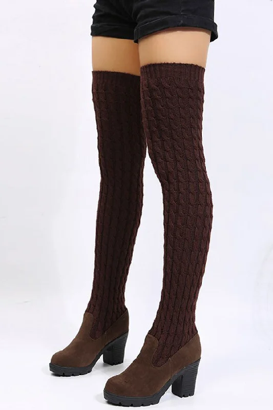 women's boots for casual wearKnitted Patchwork Chic Over The Knee Boots