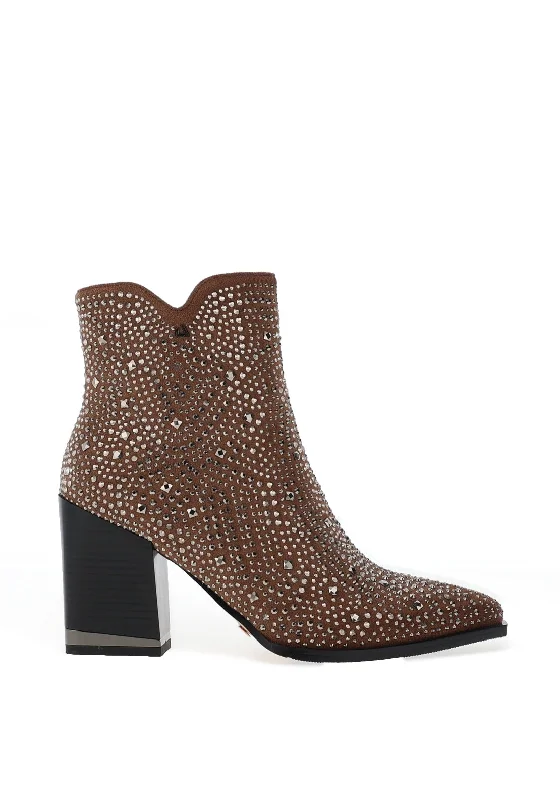 women's booties for fallUna Healy I Need To Know Faux Suede Studded Boots, Utaupia