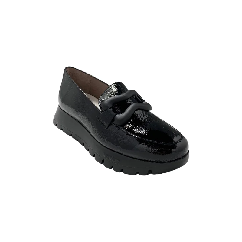 Plus Size Women's Wide - Fit Penny Loafers in Black for All - Day ComfortA2430 Black Platform Loafer