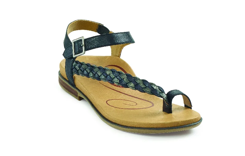 Elastic - Strap Women's Sandals with a Padded Toe in Teal for Easy On - and - OffAetrex Evie