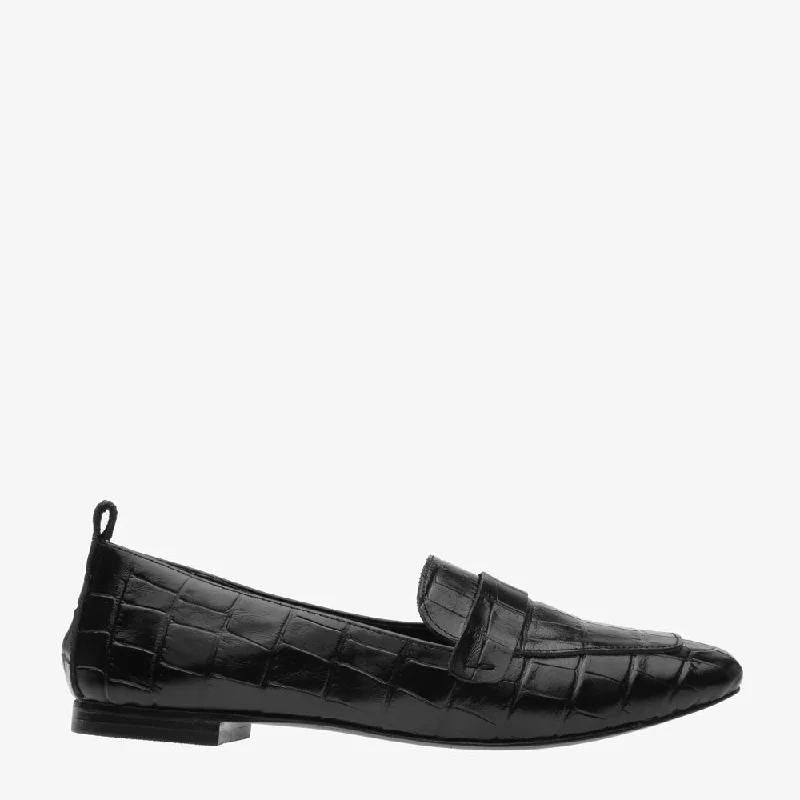 Women's Geometric - Patterned Loafers in Multicolor for a Fashion - Forward LookAlessandra Black Croc leather Loafer