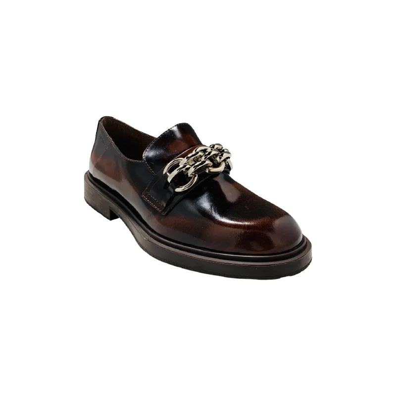 Women's Premium Leather Tassel Loafers in Dark Brown for a Classic Office LookB9103 Brown Flat Moccasin