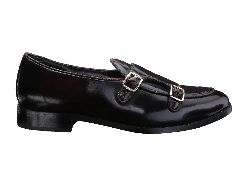 Plus Size Women's Wide - Fit Penny Loafers in Black for All - Day ComfortBello Patent Cherry/Black Double Monk Loafers