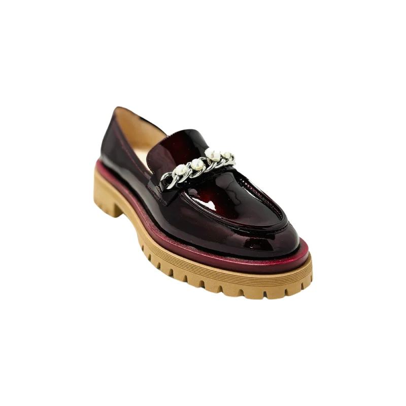 Shock - Absorbing Women's Loafers in Gray for Active LifestylesBER3360 Bordo Patent Loafer