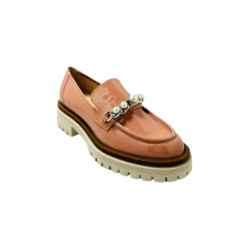 Women's Fur - Lined Loafers in Tan for a Cozy Winter OptionBER3360 Nude Patent Loafer