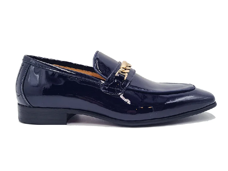 Plus Size Women's Wide - Fit Penny Loafers in Black for All - Day ComfortBeveled Squared Toe Patent Leather Loafer