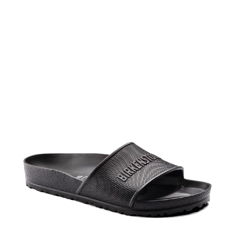 Women's Sandals with a Glitter - Coated Strap in Gold for a Sparkly Summer OutfitBirkenstock Women's Barbados EVA Slide Sandal in Black