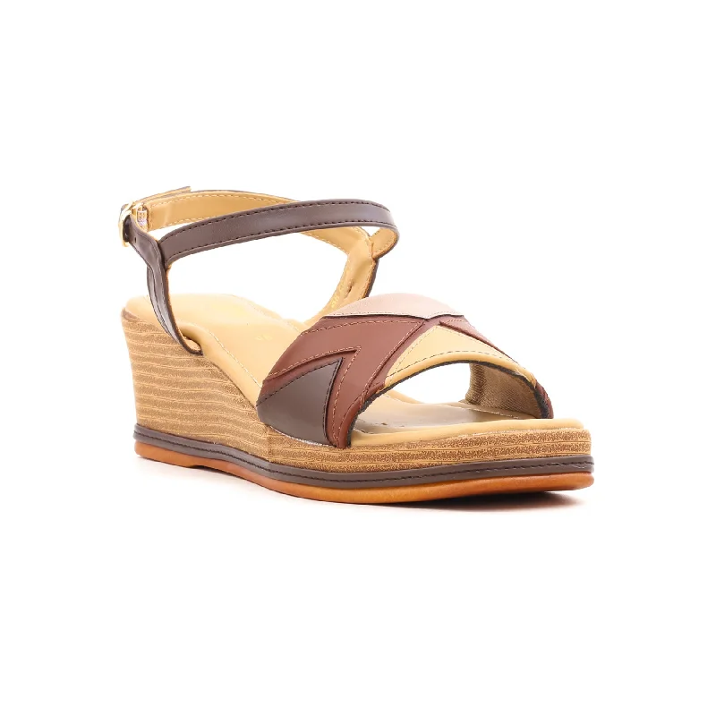 Sustainable Women's Recycled Material Sandals in Beige for Eco - Conscious ShoppersBrown Formal Sandal FR4912