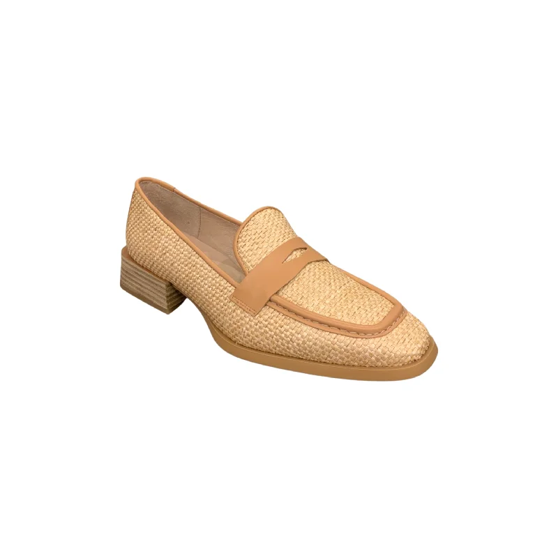 Orthopedic Women's Loafers with Arch Support in Brown for Foot HealthC6811 Raffia Sand Loafer