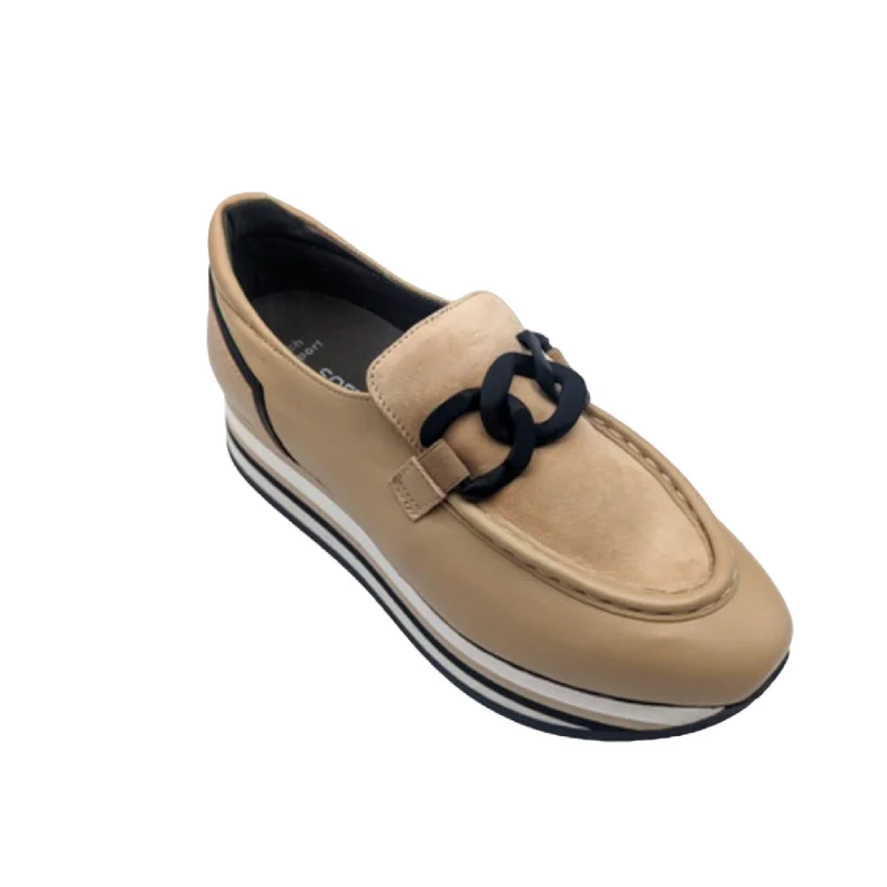 Sustainable Women's Recycled Material Loafers in Gray for Eco - Conscious ShoppersCala Camel