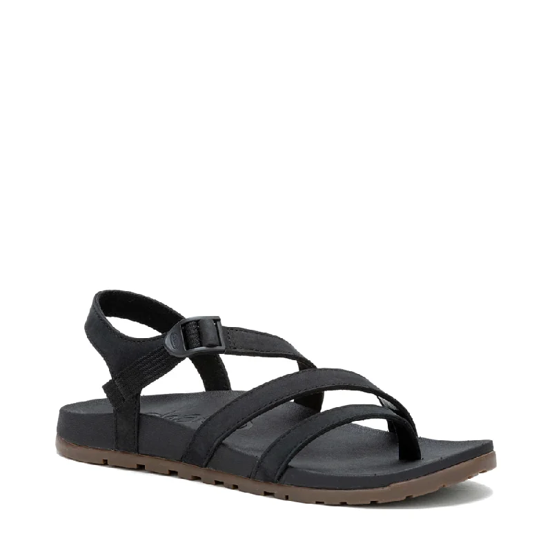 Child - Friendly Women's Sandals with a Secure Buckle in Purple for Moms on the GoChaco Women's Lowdown Strappy Sandal in Black