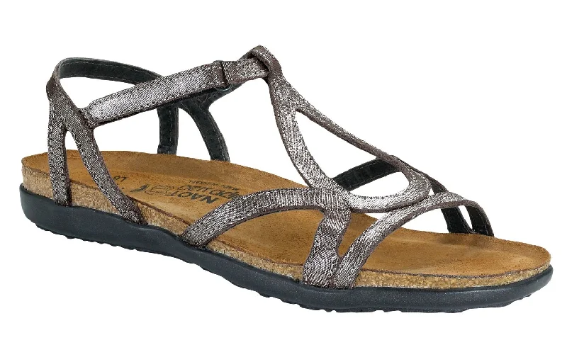 Women's Strappy Gladiator Sandals with Buckle Closures in Tan for a Boho LookDorith - Silver