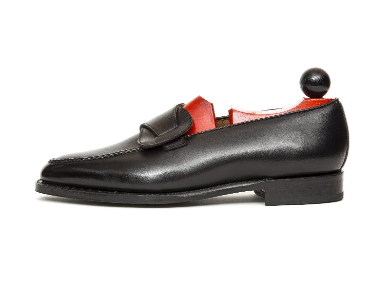 Women's Cashmere - Lined Loafers in Burgundy for Warmth in WinterHawthorne - MTO - Black Calf - TMG Last - Single Leather Sole