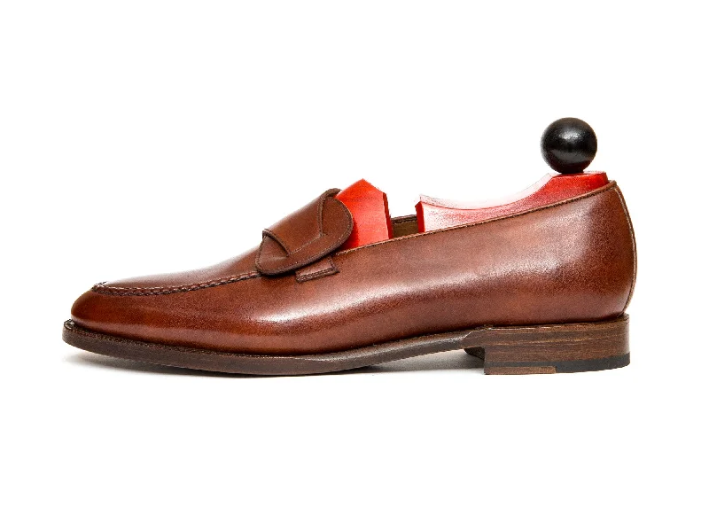 Women's Cashmere - Lined Loafers in Burgundy for Warmth in WinterHawthorne - MTO - Gold Museum Calf - TMG Last - Single Leather Sole