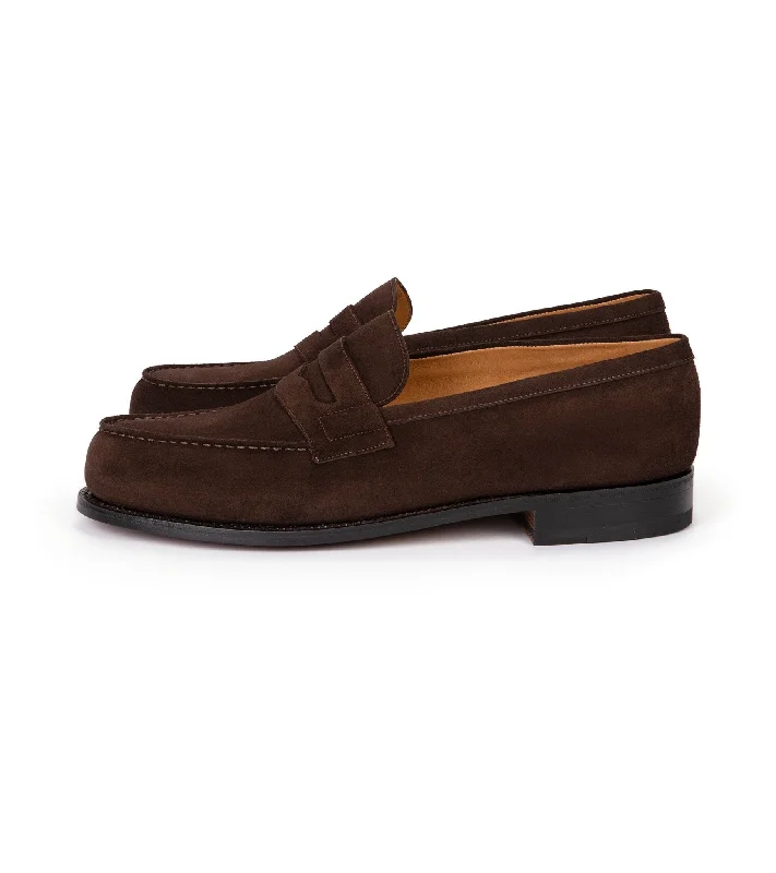 Sustainable Women's Recycled Material Loafers in Gray for Eco - Conscious ShoppersJ.M. Weston Calfskin Suede 180 Loafer: Brown