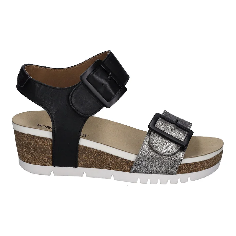 Shock - Absorbing Women's Sandals with a Soft Insole in Black for Active LifestylesJosef Seibel 83502 Quinn 02 33 771 Grey Combi