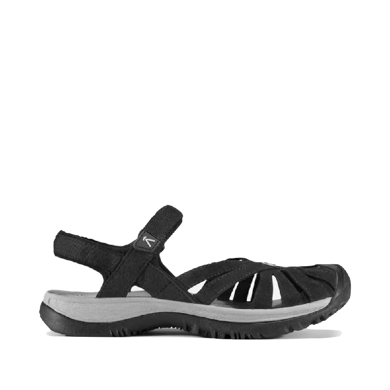 Women's Flat Slide Sandals with a Memory Foam Insole in White for All - Day ComfortKEEN Women's Rose Waterproof Sandal in Black