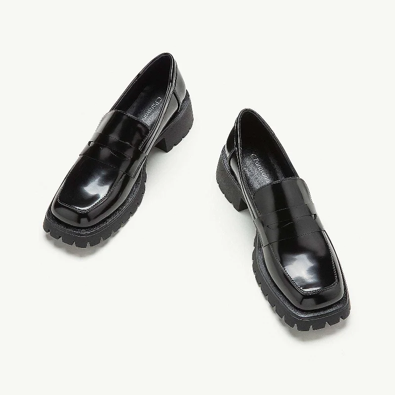 Shock - Absorbing Women's Loafers in Gray for Active LifestylesMinimalist Platform Loafers (Monica)