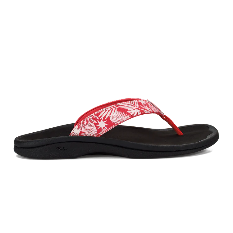 Women's Ankle - Strap Sandals with a Block Heel in Red for a Sophisticated StyleOhana - Lehua Flower/Onyx