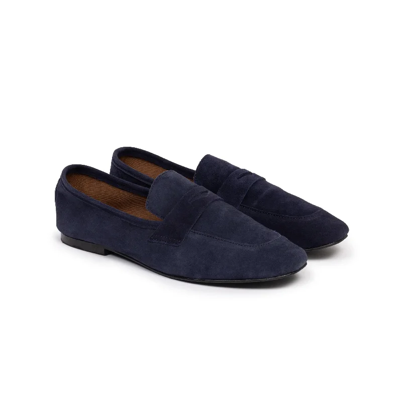 Elastic - Back Women's Loafers in Teal for Easy On - and - OffThe Sunday Papers Loafer | Navy Suede