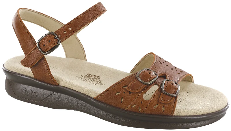 Women's Leather - Strapped Sandals with a Braided Detail in Brown for a Rustic AppealSAS Duo