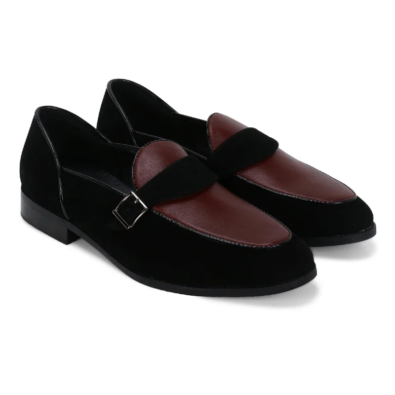 Shock - Absorbing Women's Loafers in Gray for Active LifestylesKingston Black/Red Single Monk Loafer