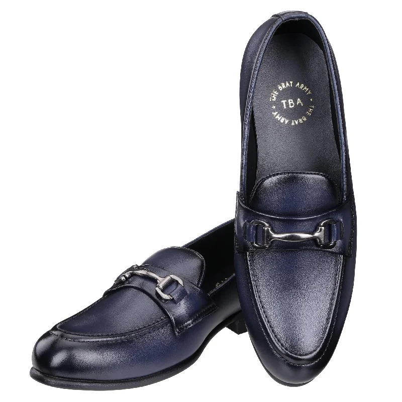 Women's Premium Leather Tassel Loafers in Dark Brown for a Classic Office LookSt.James Blue Buckle Loafers