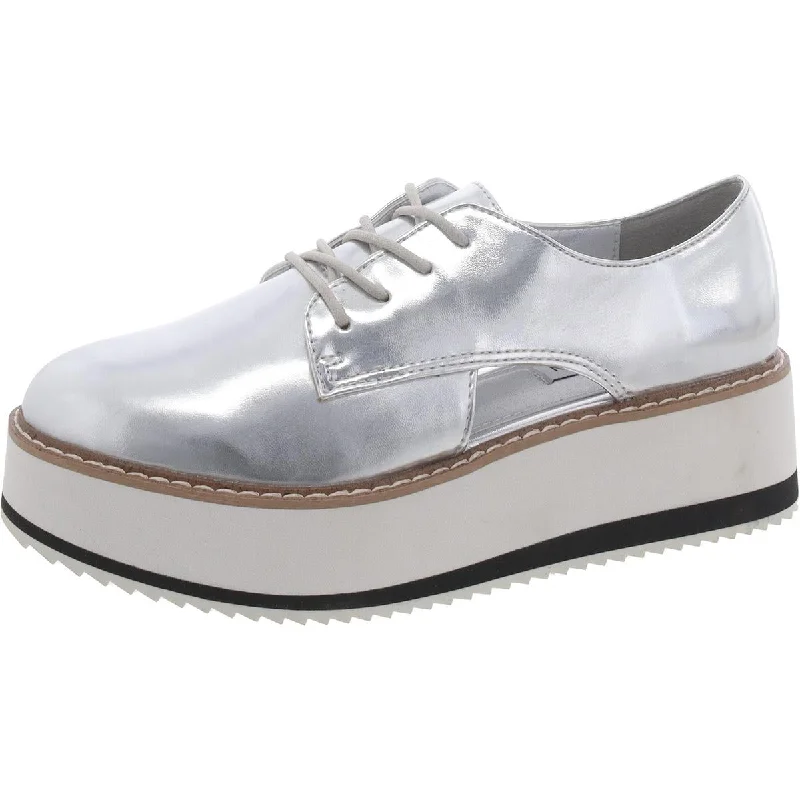 Lightweight Mesh - Paneled Women's Oxfords in White for BreathabilitySteve Madden Womens Gina Faux Leather Metallic Oxfords