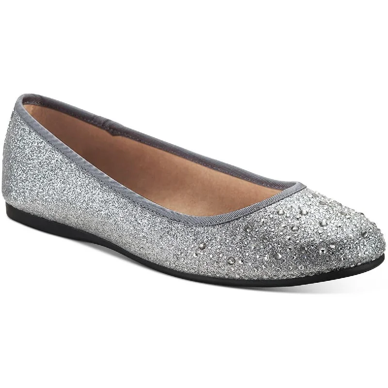 Elastic Goring Side Women's Oxfords in Teal for Easy On - and - OffStyle & Co. Womens Angelyn Glitter Slip-On Ballet Flats