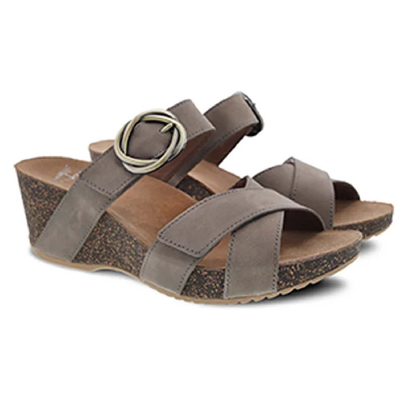 Anti - Slip Women's Sandals with a Grooved Sole in Green for Outdoor AdventuresSusie - Taupe Nubuk