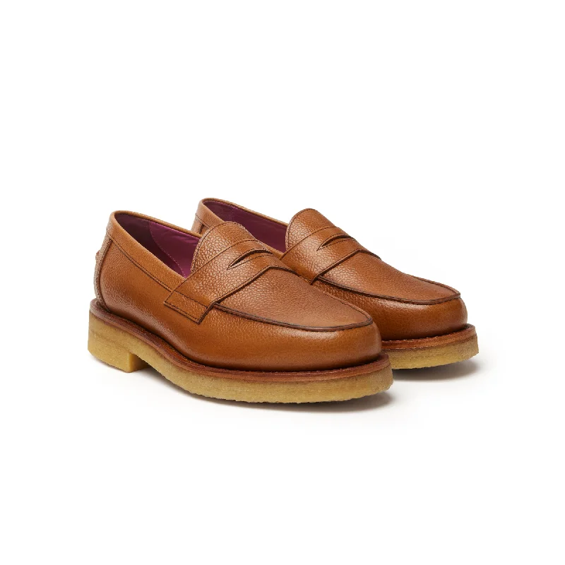 Women's Fur - Lined Loafers in Tan for a Cozy Winter OptionThe Ellis Penny Loafer, Maple, Crepe