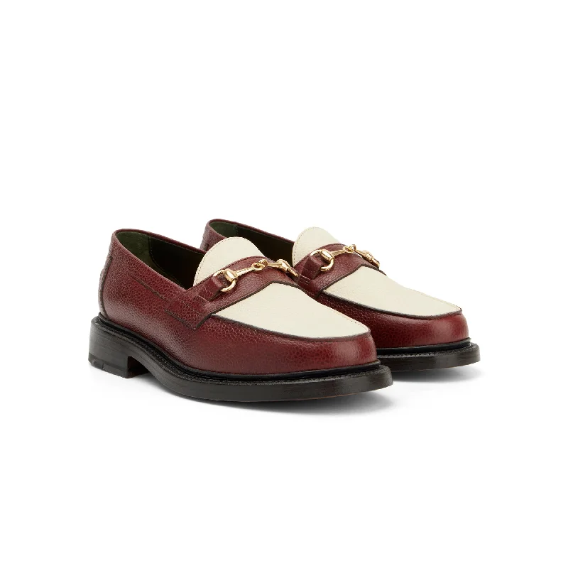 Plus Size Women's Wide - Fit Penny Loafers in Black for All - Day ComfortThe Mason Horse Bit Loafer, Bordeaux/Cream