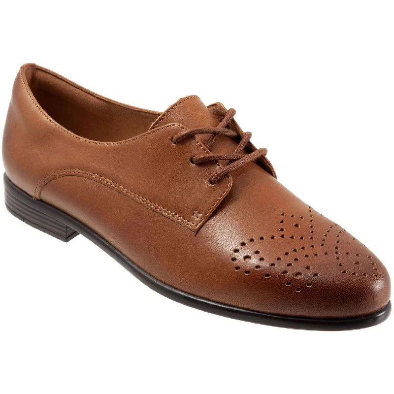 Women's Premium Full - Grain Leather Oxfords in Dark Brown for a Classic Office LookTrotters Womens Livvy Leather Wingtip Oxfords