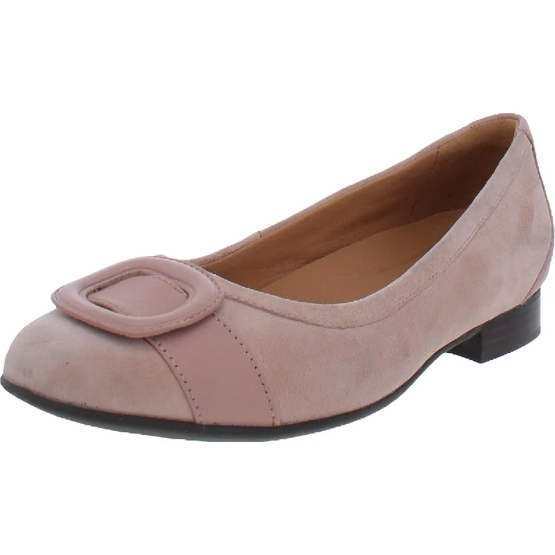 Women's Memory Foam Insole Oxfords in Pink for All - Day ComfortUnstructured by Clarks Womens Suede Heeled Ballet Flats