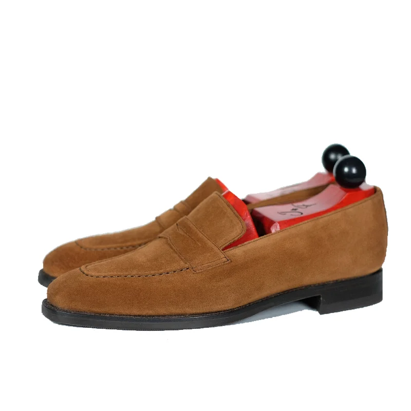 Women's Premium Leather Tassel Loafers in Dark Brown for a Classic Office LookWashington - Cumin Suede