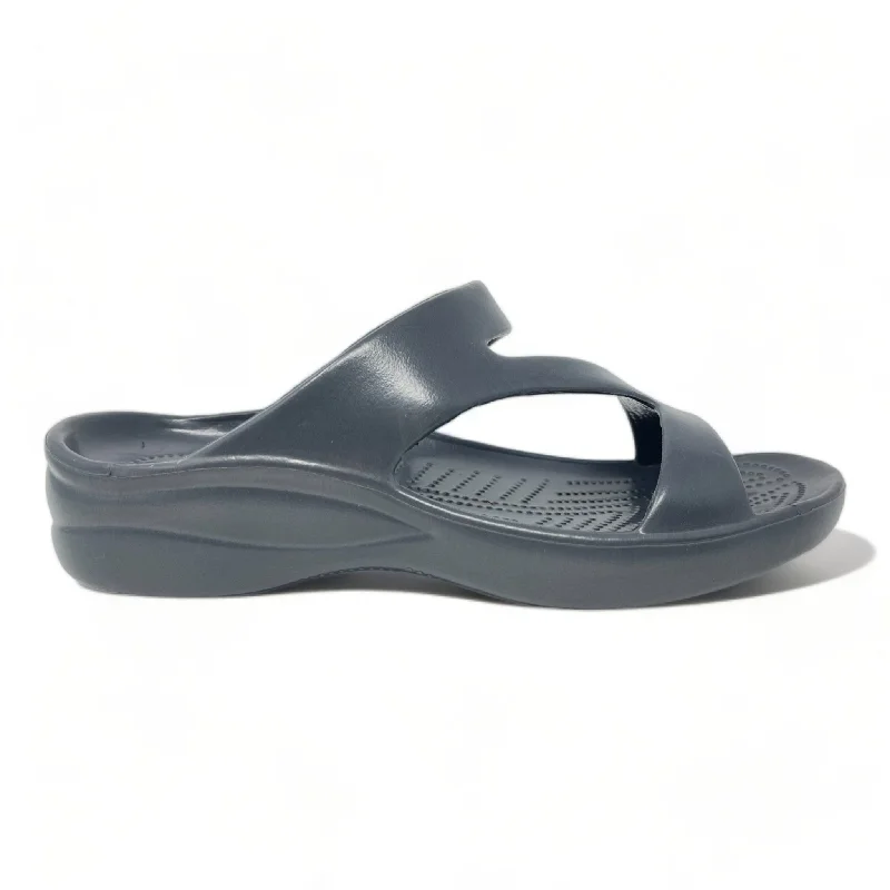 Elastic - Strap Women's Sandals with a Padded Toe in Teal for Easy On - and - OffWomen's Z Sandals - Charcoal Grey