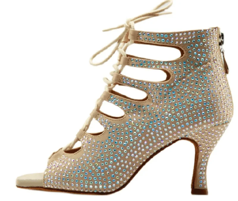 Arch - Support Jazz Dance Shoes in Teal for Preventing FatigueDance Heels Boots Rhinestone Nude