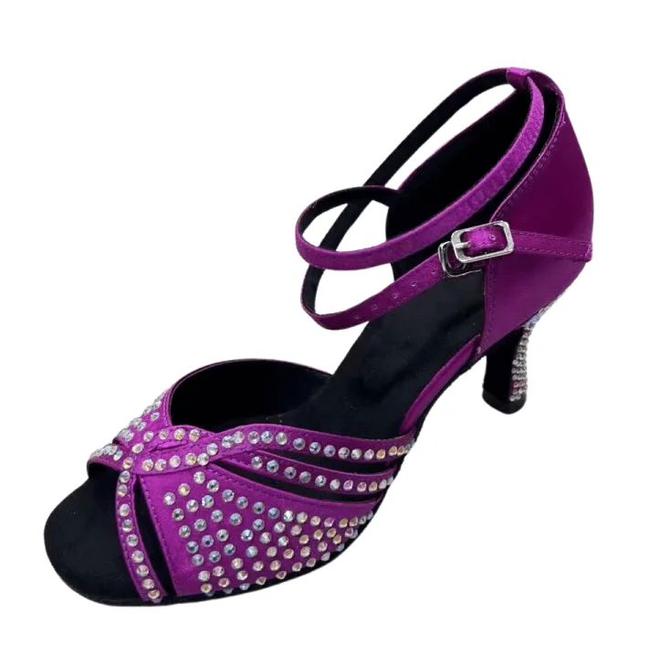 Wide - Toe Box Ballroom Dance Shoes in Orange for Comfortable ToesDiamant Dance Shoes Purple