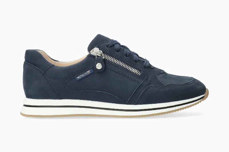 Women's Sneakers with Hidden Wedges for a Subtle Height Boost and Added StyleLeenie - Jeans Blue