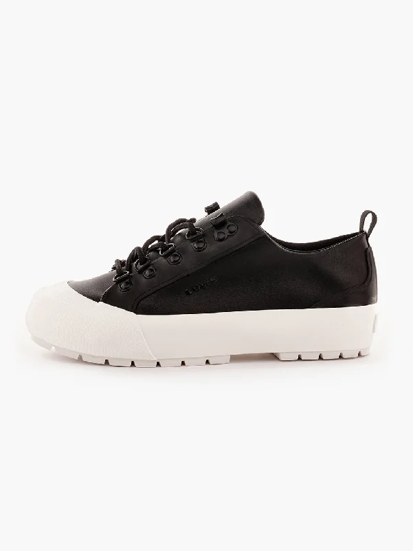 Chunky - Sole Women's Platform Sneakers in White for a Trendy Street Style LookWomen's Black Casual Shoes