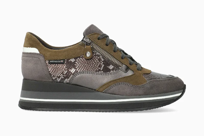 Vegan - Friendly Women's Sneakers Made from Recycled Materials for an Eco - Conscious ChoiceOlimpia - Grey