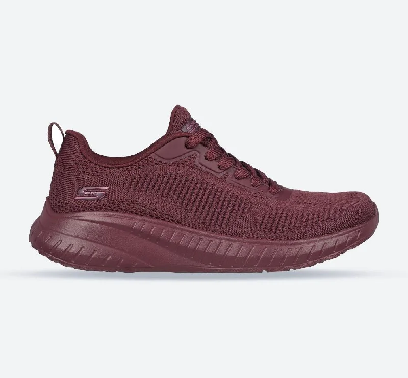 Low - Top Women's Tennis Sneakers in Bright Neon for a Pop of Color on the CourtWomen's Wide Fit Skechers 117209 Bob Squad Chaos Face Off Sneakers -Plum