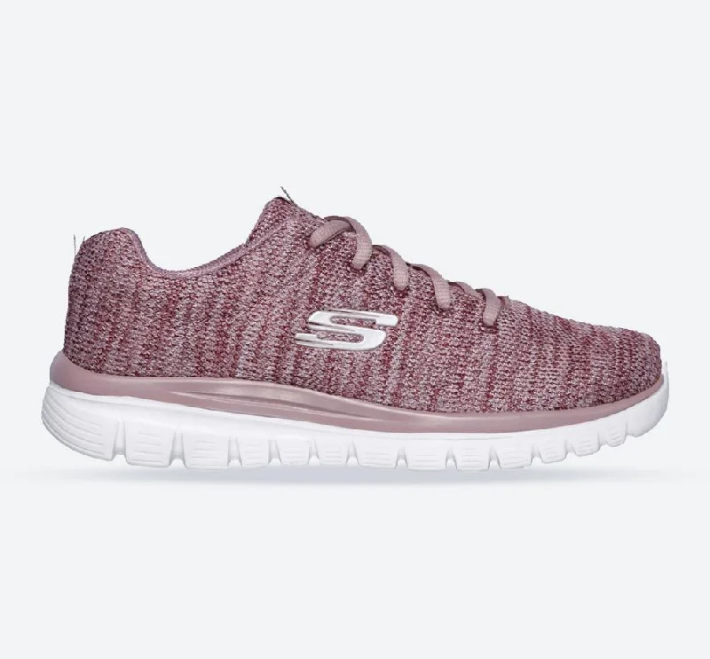 Chunky - Sole Women's Platform Sneakers in White for a Trendy Street Style LookWomen's Wide Fit Skechers 12614 Graceful Twisted Fortune Sneakers - Mauve