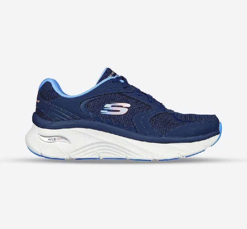 Women's Sneakers with Heel - Stabilizing Technology for Better Balance During RunningWomen's Wide Fit Skechers 149686 Arch Fit D'Lux Sneakers - Navy/Blue